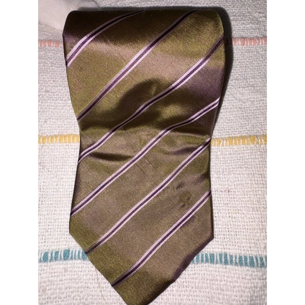 Hart Schnaffer Marx Silk Green and Purple Tie